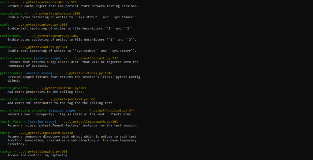 pytest fixtures