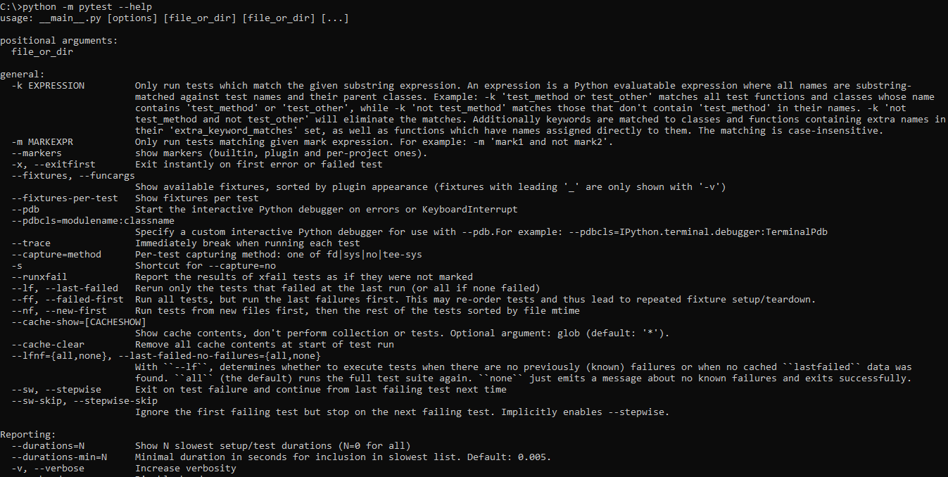 pytest help